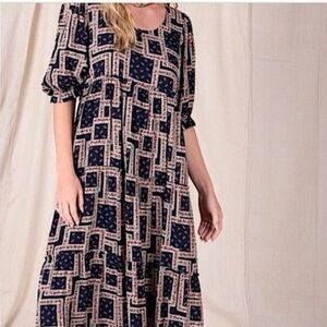 Natural Life Lucia Floral Tiered Maxi Dress Size M Gently Worn